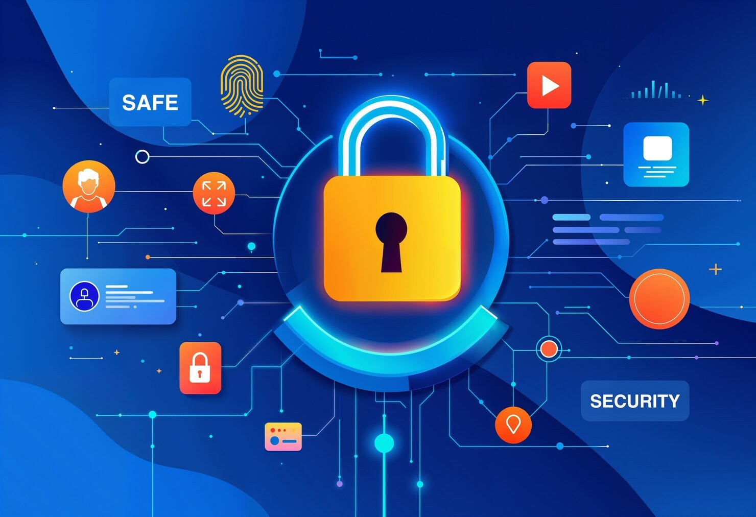 smart lock authentication illustration
